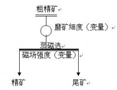 磁铁矿选矿设备二段再磨精选试验